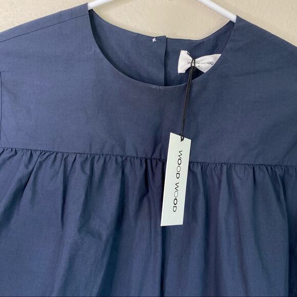 WOOD WOOD Vega Long Sleeeve Navy Shirt - Picture 10 of 11